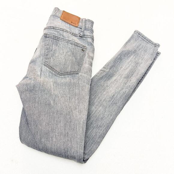 Madewell 9" High Riser Skinny Skinny Gray Charcoal Wash Denim Jeans Size 25 - Picture 8 of 8